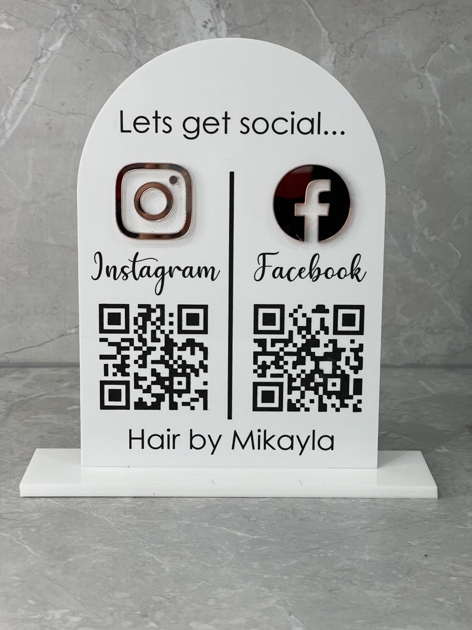 Let's Get Social QR Code Sign