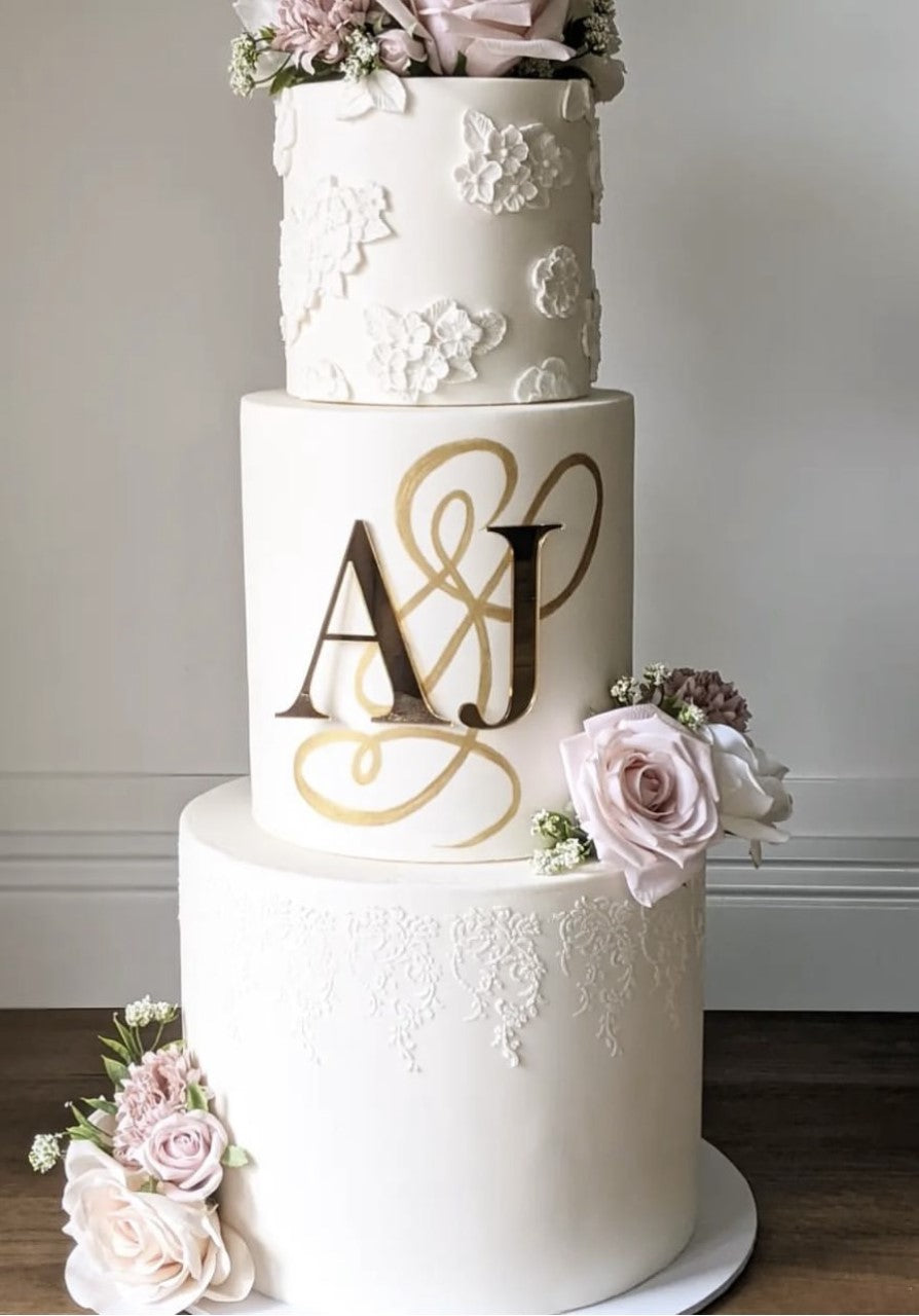 Wedding Cake Acrylic Inititals